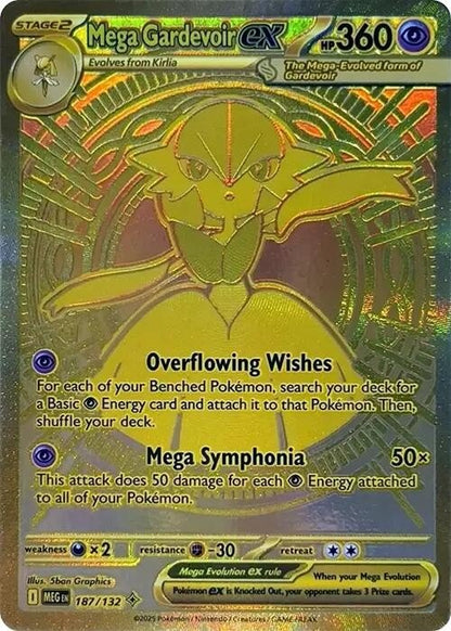 2025 POKEMON MEG EN - MEGA EVOLUTION MEGA HYPER RARE 187 MEGA GARDEVOIR EX TAG 10