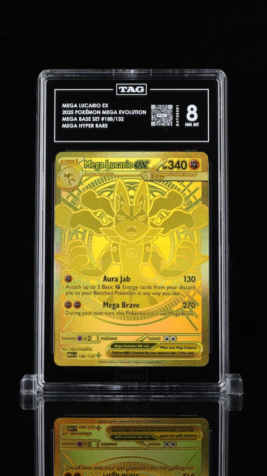 2025 POKEMON MEG EN - MEGA EVOLUTION MEGA HYPER RARE 188 MEGA LUCARIO EX TAG 8