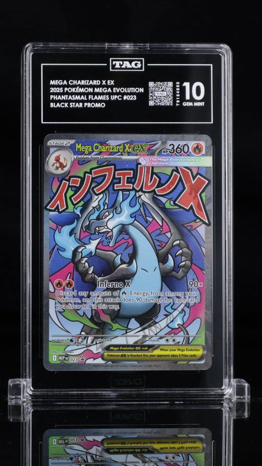2025 Pokemon Mega Charizard X EX 023 – Mega Evolution Promo Holo – TAG 10