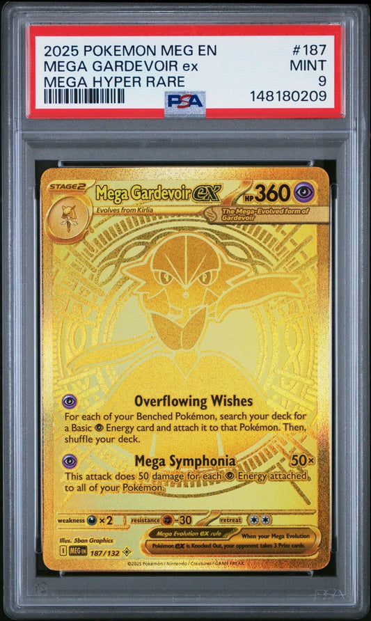 2025 Pokemon Mega Evolution Gardevoir ex Hyper Rare 187/132 PSA 9