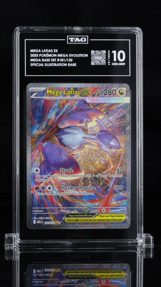 2025 POKEMON MEGA EVOLUTION SPECIAL ILLUSTRATION RARE 181 MEGA LATIAS EX TAG 10