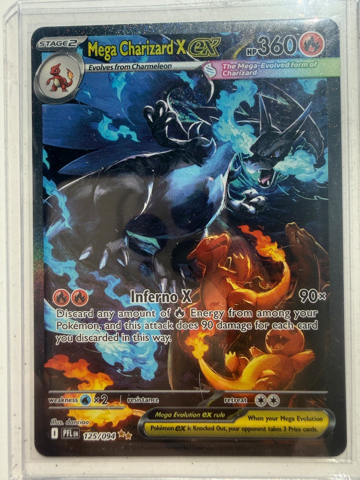 2025 POKEMON PFL EN-PHANTASMAL FLAMES 125 MEGA CHARIZARD X EX NM