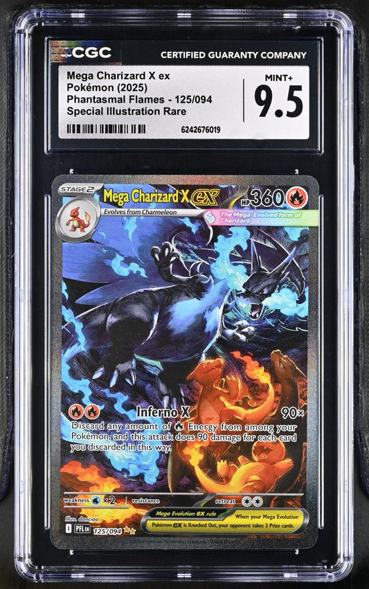 2025 Pokemon PFL Mega Charizard X ex Special Illustration Rare #125/094 CGC 9.5