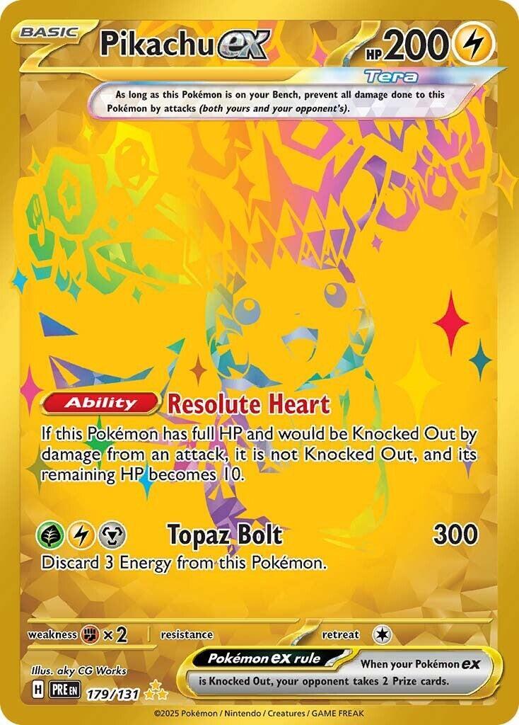 2025 Pokemon Pikachu EX Hyper Rare Prismatic Evolutions 179 PSA 10