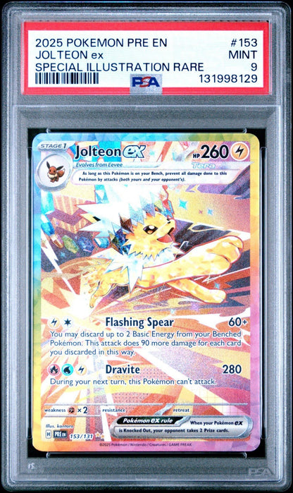 2025 Pokemon Pre EN - Jolteon EX 153 Special Illustration Rare PSA 9