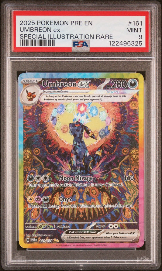 2025 Pokemon PRE EN Umbreon ex Special Illustration Rare 161 PSA 9
