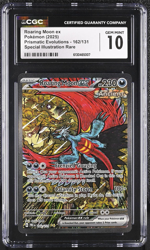 2025 Pokemon Prismatic Evolutions SIR Roaring Moon Ex 162 CGC 10