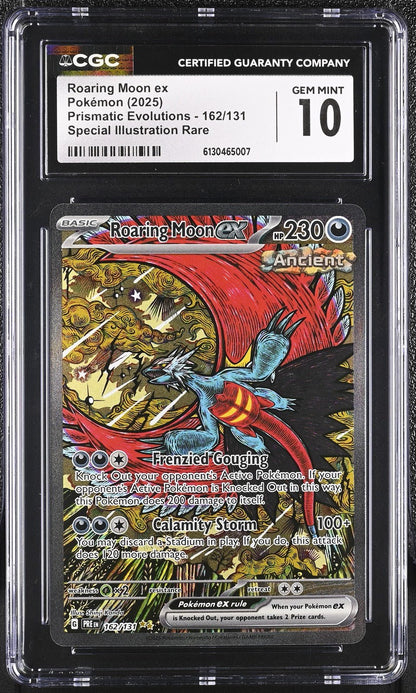 2025 Pokemon Prismatic Evolutions SIR Roaring Moon Ex 162 CGC 10