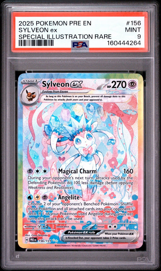 2025 Pokemon Prismatic Evolutions Sylveon ex 156 PSA 9