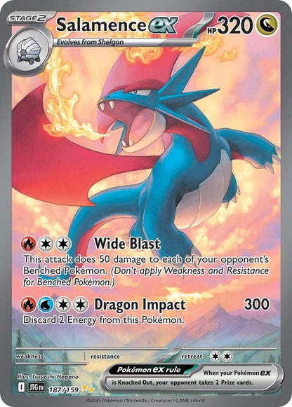 2025 Pokemon Salamence ex 187/159 Sv09: Journey Together Holo PSA 10