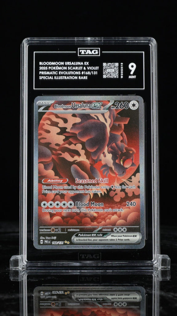 2025 Pokémon SV168 Prismatic Evolutions Bloodmoon Ursaluna ex Holo – TAG 9