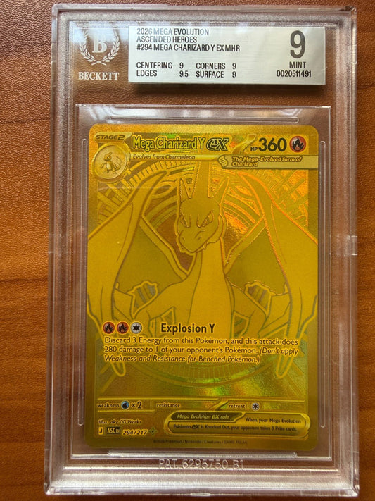 2026 POKEMON ASC EN-ASCENDED HEROES MEGA HYPER RARE MEGA CHARIZARD Y EX BGS 9