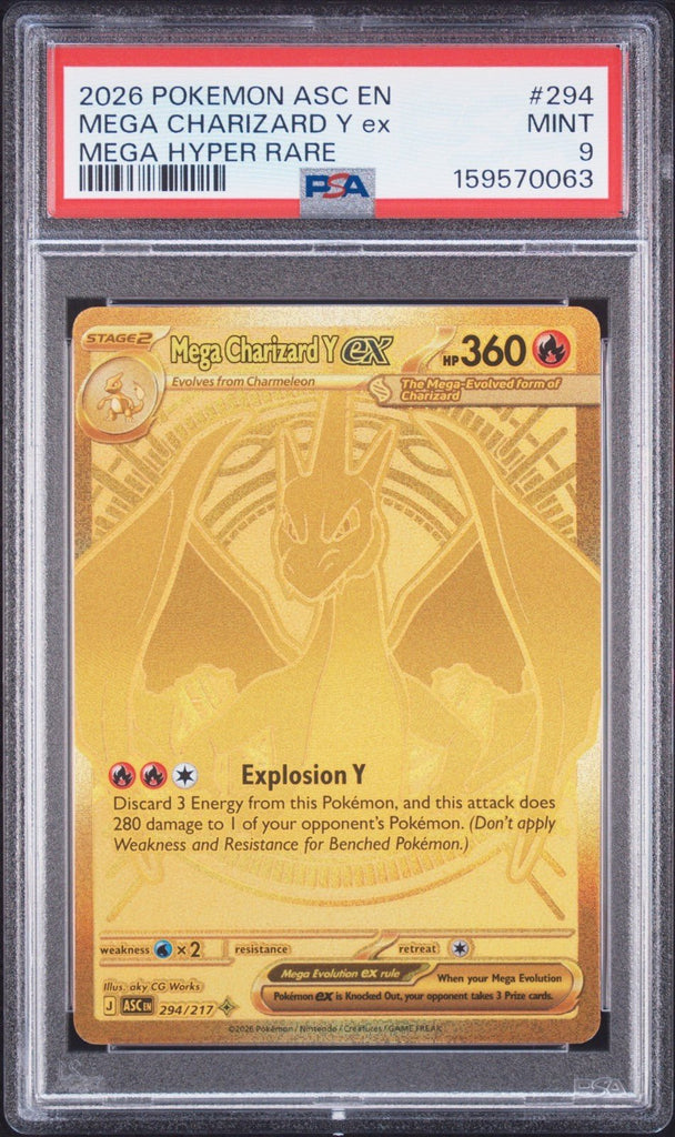 2026 POKEMON ASC EN-ASCENDED HEROES MEGA HYPER RARE MEGA CHARIZARD Y EX PSA 9