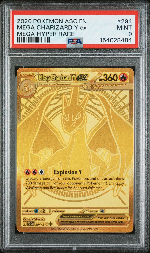 2026 POKEMON ASC EN - ASCENDED HEROES MEGA HYPER RARE MEGA CHARIZARD Y EX PSA 9