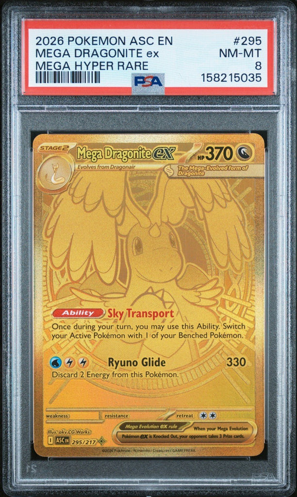 2026 Pokemon ASC EN Mega Dragonite ex Mega Hyper Rare 295 PSA 8
