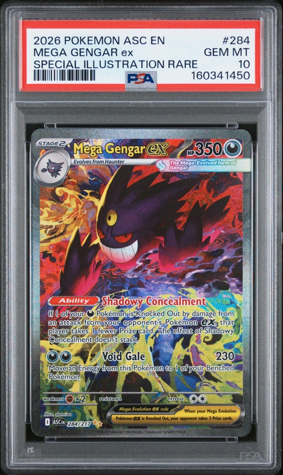 2026 POKEMON ASCENDED HEROES SPECIAL ILLUSTRATION RARE MEGA GENGAR 284 EX PSA 10