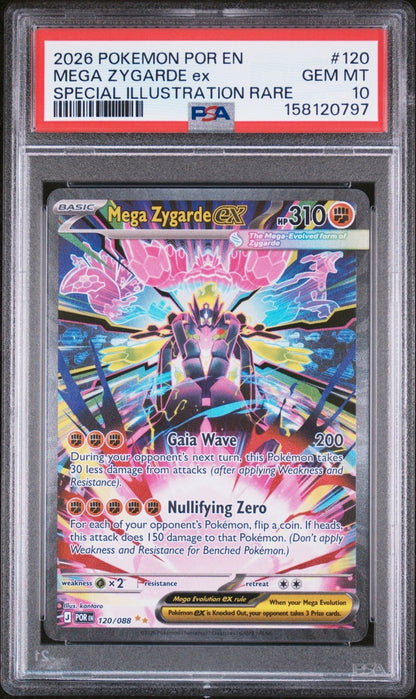 2026 POKEMON EN-PERFECT ORDER 120 MEGA ZYGARDE EX PSA 10