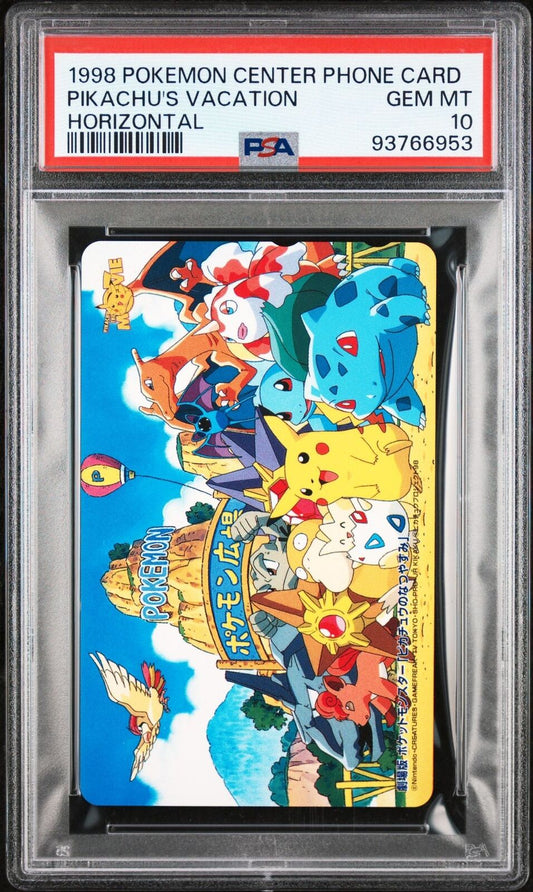 PSA 10 Phone Card 1998 Pokemon Kikaku Pikachu's Vacation Horizontal