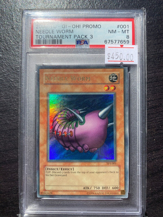 Yugioh Needle Worm TP3-001 Ultra Rare Tournament Pack 3 PSA 8