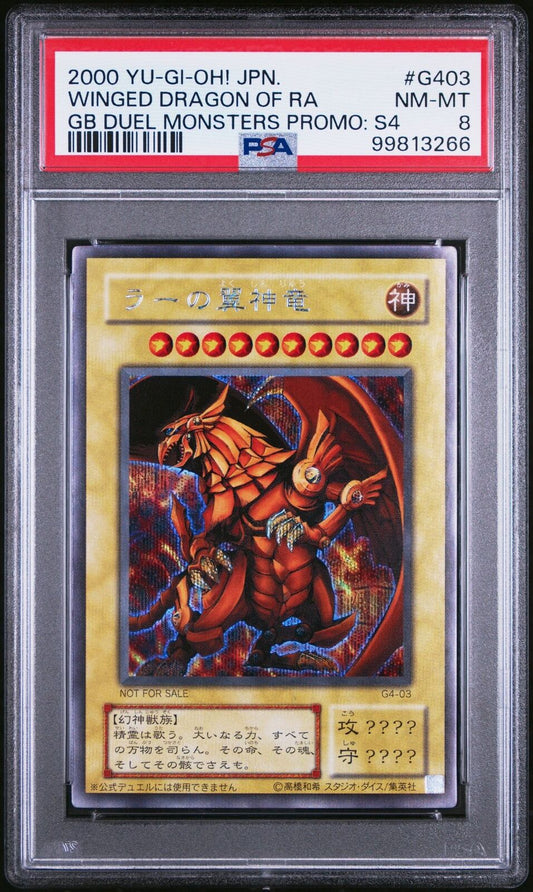 Yugioh Card PSA 8 Winged Dragon of RA G4-03 Japanese GBA Promo