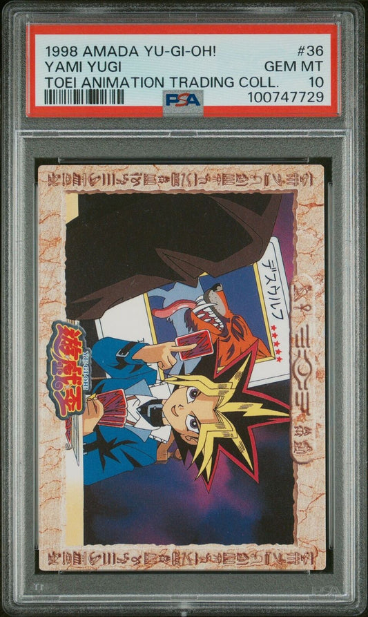 1998 YU-GI-OH! JAPANESE AMADA TOEI ANIMATION #36 YAMI YUGI PSA 10