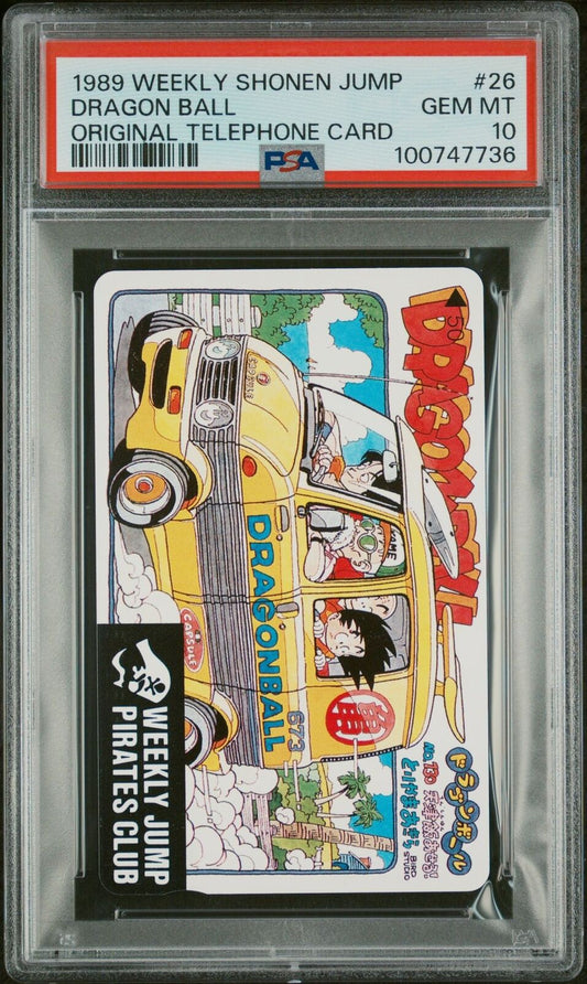 1989 WEEKLY SHONEN JUMP ORIG TELEPHONE CARDS #26 DRAGON BALL PSA 10