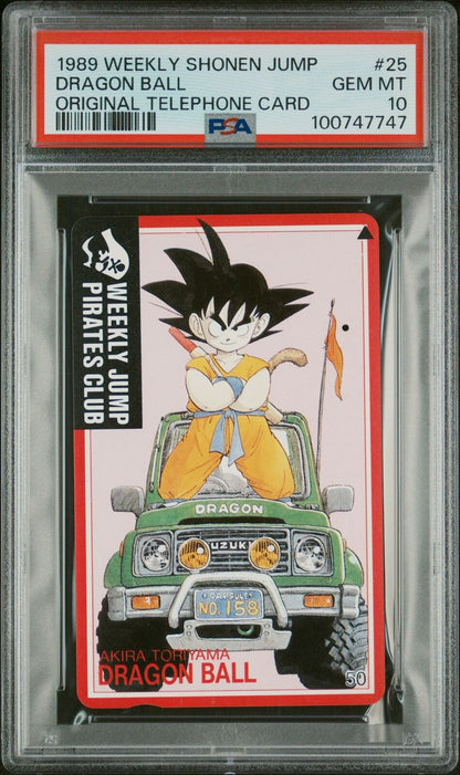 1989 Weekly Shonen Jump Dragon Ball Original Telephone Card #25 PSA 10 Gem Mint