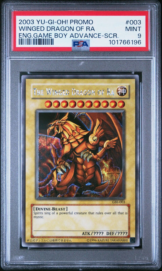 The Winged Dragon of Ra GBI-003 - PSA 9 - Secret Rare Yugioh Gameboy
