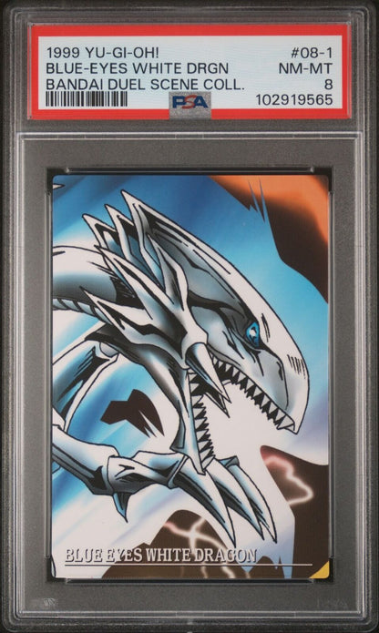Yu-Gi-Oh! 1999 Japanese Bandai Duel Scene BLUE-EYES WHITE DRAGON #08-1  PSA 8