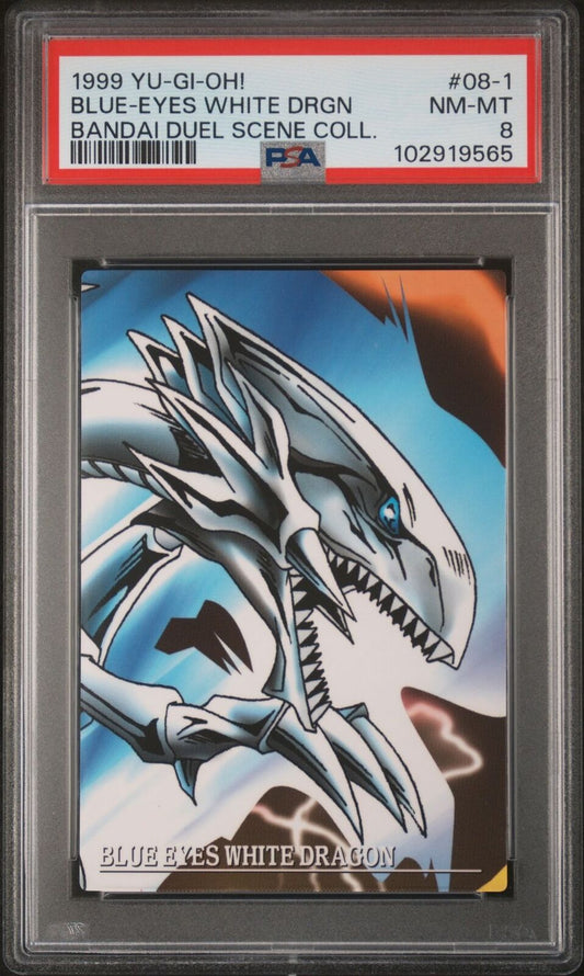 Yu-Gi-Oh! 1999 Japanese Bandai Duel Scene BLUE-EYES WHITE DRAGON #08-1  PSA 8