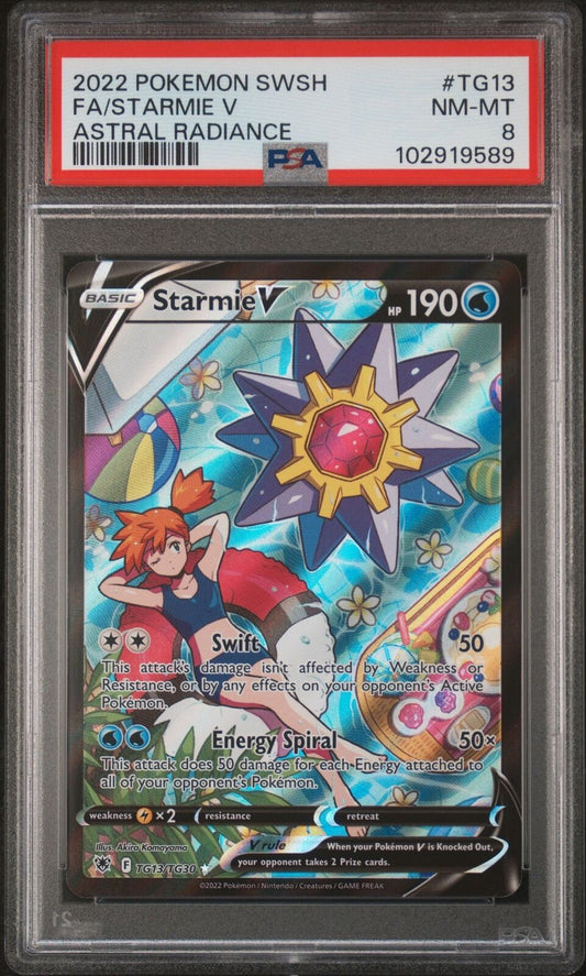 Pokemon Starmie V Astral Radiance Character Rare Full Art #TG13 PSA 8