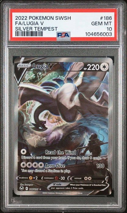 PSA 10 Pokemon Lugia V Alt Art 186/195 Silver Tempest