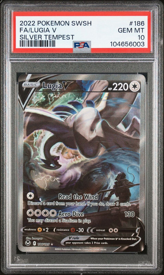 PSA 10 Pokemon Lugia V Alt Art 186/195 Silver Tempest