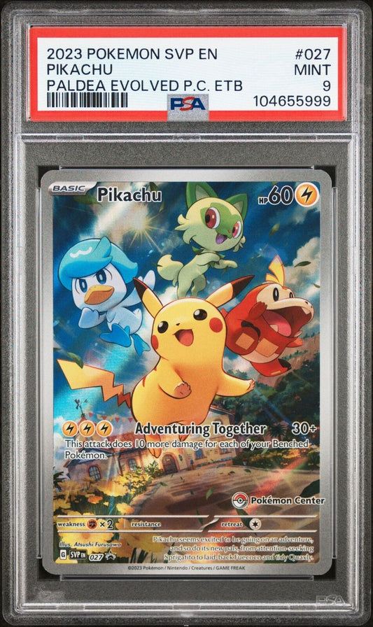 2023 POKEMON SVP EN PIKACHU PALDEA EVOLVED ETB PSA 9 MINT #027 Pokemon Center