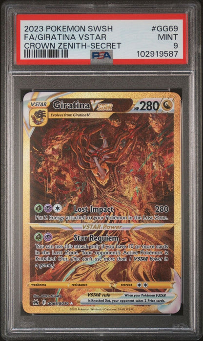 Pokemon Giratina VSTAR (Secret) GG69/GG70 Crown Zenith: Galarian Gallery PSA 9