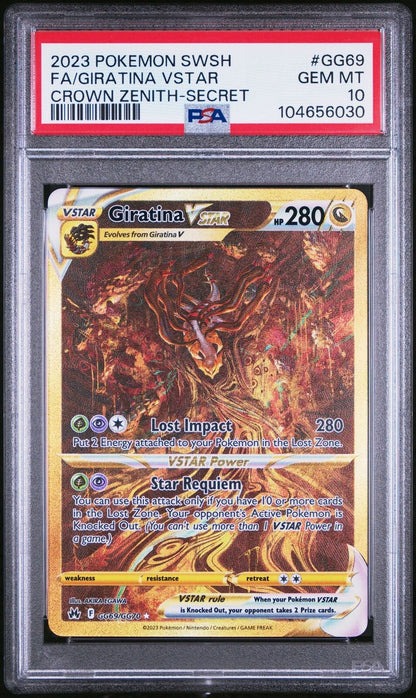 Pokemon Giratina VSTAR GG69/GG70 Crown Zenith Galarian Gallery PSA 10