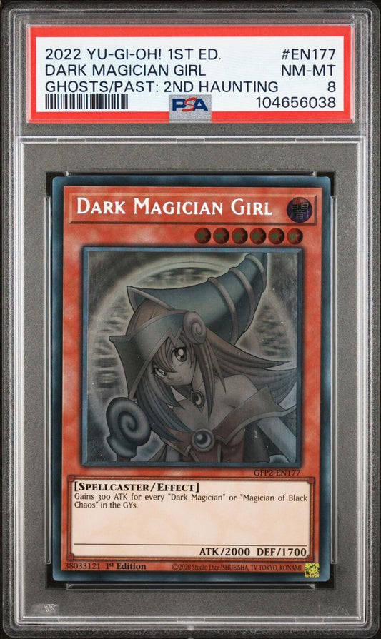 Yugioh 1st Edition Dark Magician Girl PSA 8 GFP2-EN177 Ghost Rare 2022