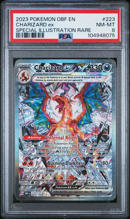 2023 POKEMON OBF EN-OBSIDIAN FLAMES SPECIAL ILLUSTRATION RARE CHARIZARD EX PSA 8