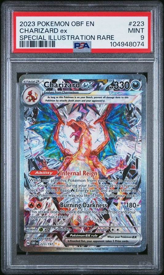 2023 POKEMON OBF EN-OBSIDIAN FLAMES SPECIAL ILLUSTRATION RARE CHARIZARD EX PSA 9