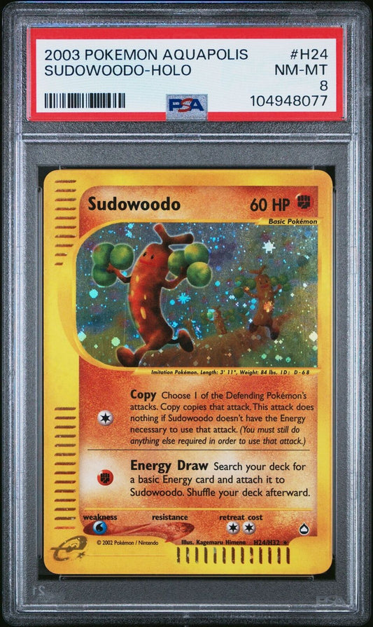 2003 Pokemon TCG Sudowoodo Aquapolis #H24 PSA 8
