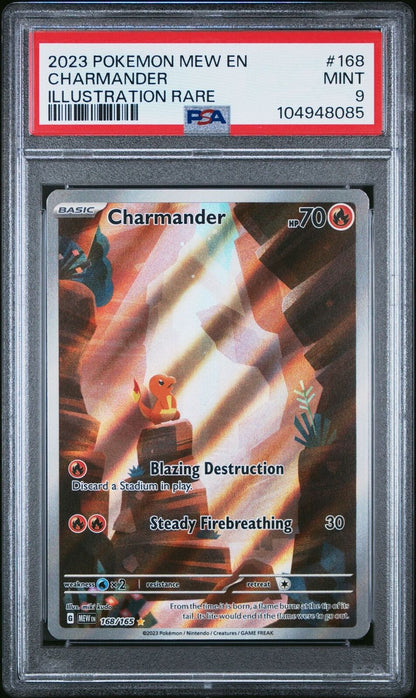 Pokemon PSA 9 Charmander Illustration Rare #168 2023 Mew 151