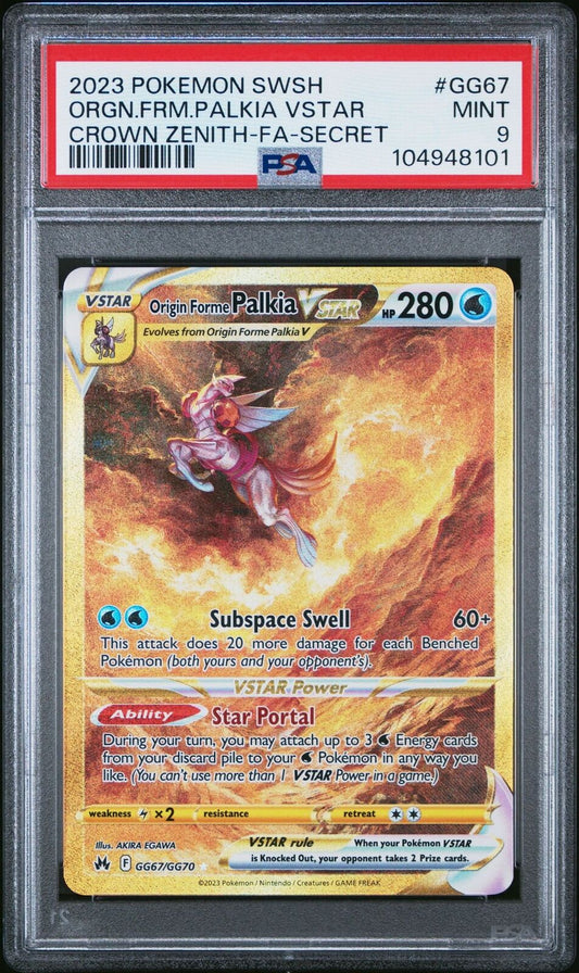 PSA 9 2023 Pokemon Sword & Shield Crown Zenith Secret Rare #GG67 Palkia Vstar
