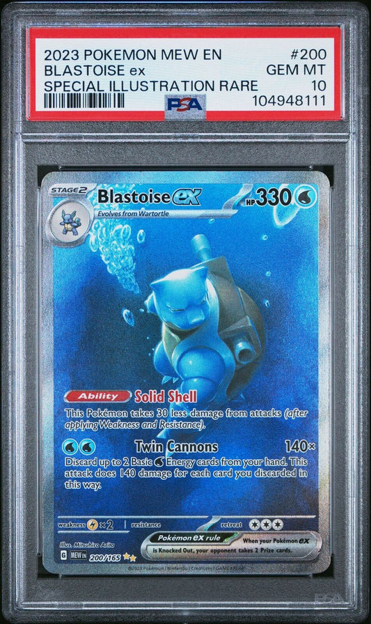 Pokemon PSA 10 Blastoise ex 200/165 Sv: Scarlet & Violet 151 Holo