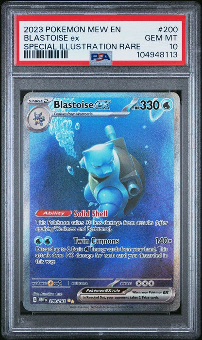 Pokemon PSA 10 Blastoise ex 200/165 Sv: Scarlet & Violet 151 Holo 2