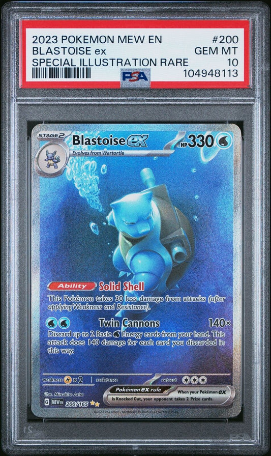 Pokemon PSA 10 Blastoise ex 200/165 Sv: Scarlet & Violet 151 Holo 2