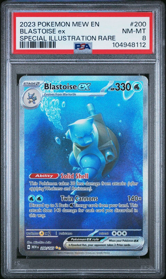 Pokemon PSA 8 Blastoise ex 200/165 Sv: Scarlet & Violet 151 Holo