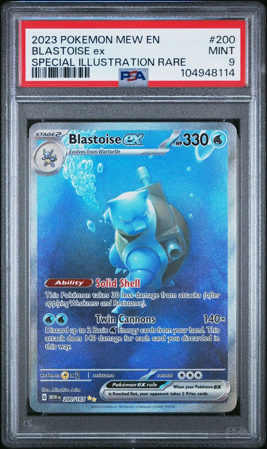 Pokemon PSA 9 Blastoise ex 200/165 Sv: Scarlet & Violet 151 Holo