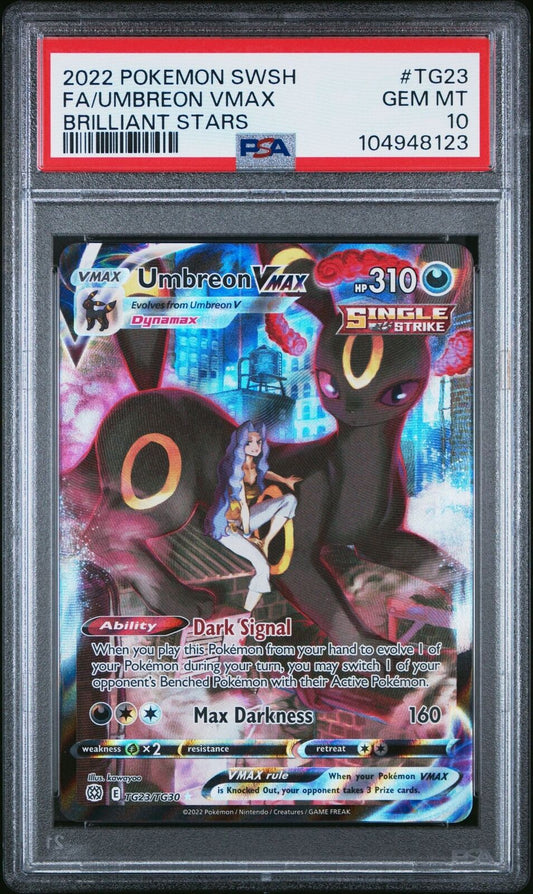 Pokemon PSA 10 Umbreon VMAX TG23: Brilliant Stars Trainer Gallery Holo English