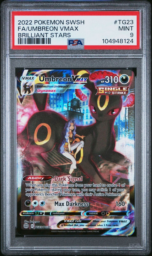 Pokemon PSA 9 Umbreon VMAX TG23: Brilliant Stars Trainer Gallery Holo English