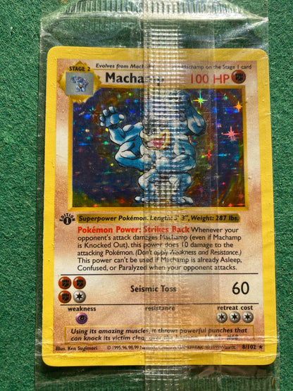 1999 Machamp 1st Edition Shadowless Sealed 8/102 Pokemon